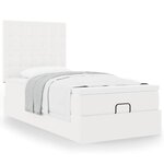 vidaXL Lit ottoman avec matelas blanc 80x200 cm similicuir
