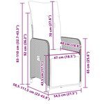 vidaXL Ensemble de bistro de jardin 9 Pièces coussins gris poly rotin