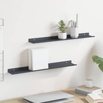 vidaXL Étagère flottante 2 Pièces Anthracite 60 x 8 5 x 2 5 cm Acier