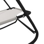 vidaXL Chaises longues à bascule lot de 2 crème acier et textilène