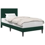vidaXL Cadre de lit avec tête de lit Vert foncé 80 x 200 cm Velours