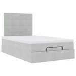 vidaXL Cadre de lit ottoman et matelas gris clair 120x200 cm velours