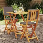 vidaXL Ensemble bistrot 3 Pièces Marron Bois d'acacia massif