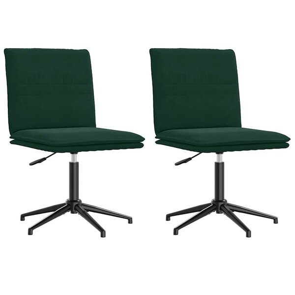 vidaXL Chaises à manger lot de 2 Vert foncé Velours