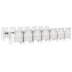 vidaXL Ensemble de salle à manger pour jardin 15 Pièces Blanc Rattan Polt