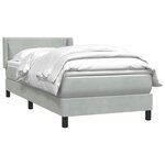 vidaXL Sommier à lattes de lit et matelas gris clair 100x210cm velours
