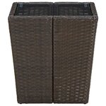 vidaXL Table à thé Marron 41 5x41 5x44 cm Résine tressée verre trempé