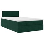 vidaXL Cadre de lit ottoman avec matelas vert foncé 120x200 cm velours