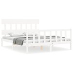 vidaXL Cadre de lit sans matelas blanc bois de pin massif