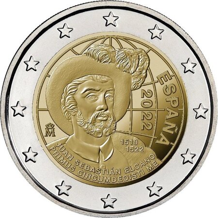 Pièce de monnaie 2 euro commémorative espagne 2022 – première circumnavigation