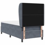 vidaXL Lit à ressorts avec matelas Gris foncé 100 x 200 cm Velours