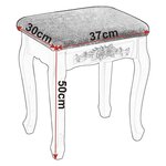 Tabouret de coiffeuse en bois MDF blanc crème 19_0000469