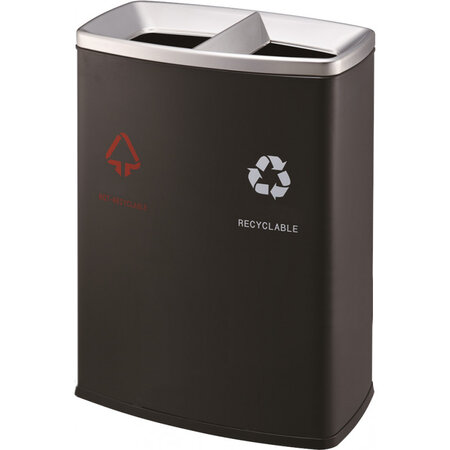 Poubelle tri sélectif laqué noir 60 l - combisteel - 60