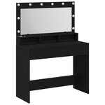 Coiffeuse vidaXL avec lumières LED Chêne Noir 100x41x135 cm