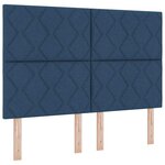 vidaXL Lit à ressorts avec matelas Bleu 140 x 200 cm tissu