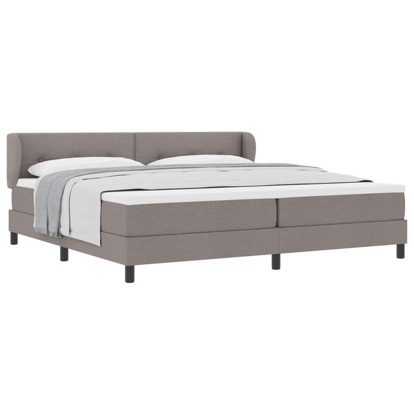 vidaXL Lit à ressorts avec matelas Taupe 200 x 200 cm tissu