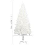 vidaXL Arbre de Noël artificiel aiguilles réalistes blanc 240 cm