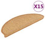 vidaXL Tapis d'escalier autocollants aspect sisal 15 Pièces 65x21x4 cm