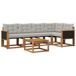 vidaXL Ensemble de canapés d'extérieur 6 pc Naturel et gris clair