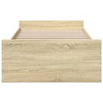 vidaXL Cadre de lit et tiroirs chêne sonoma 100x200 cm bois ingénierie