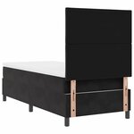vidaXL Lit à ressorts avec matelas Noir 100 x 200 cm Velours