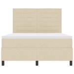 vidaXL Lit à ressort avec matelas et lumière LED crème 140x190 cm en tissu
