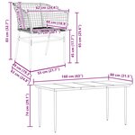 vidaXL Ensemble à manger de jardin 7Pièces noir poly rotin verre