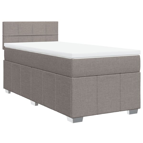 vidaXL Sommier à lattes de lit avec matelas Taupe 100x200 cm Tissu