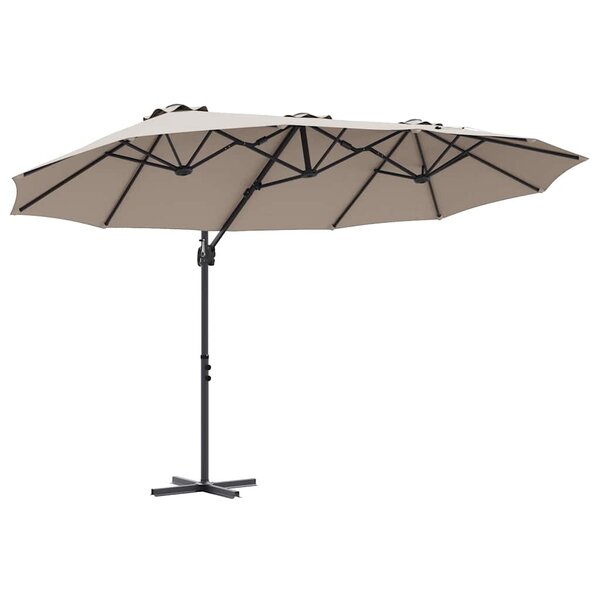 vidaXL Parasol cantilever de jardin Taupe 372 x 198 x 243 cm