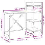vidaXL Bureau d'ordinateur avec étagères chêne fumé 120x47x109 cm
