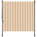 vidaXL Store roulant d'extérieur orange et blanc 150x270cm tissu acier