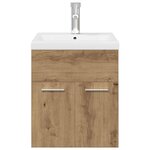 vidaXL Meuble lavabo avec bassin et robinet intégrés chêne artisanal