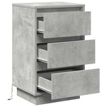 vidaXL Cabinet de chevet Gris béton 39 x 34 5 x 65 cm