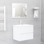 vidaXL Ensemble de meubles de salle de bain Blanc Aggloméré