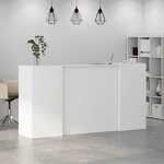 vidaXL Bureau de réception blanc 200x50x103 5 cm bois d'ingénierie