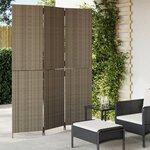 vidaXL Cloison de séparation 3 panneaux gris résine tressée