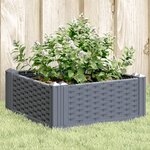 vidaXL Jardinière avec piquets gris 42 5x42 5x28 5 cm PP