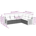 vidaXL Salon de jardin 6 Pièces avec coussins noir résine tressée