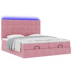 vidaXL Cadre de lit ottoman avec matelas rose 180x200 cm velours