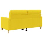 vidaXL Canapé à 2 places Jaune clair 140 cm Tissu
