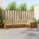 vidaXL Ensemble de canapés d'extérieur 5 pc Naturel et Beige