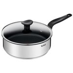 TEFAL E3093204 PRIMARY sauteuse inox avec revetement anti-adhésif 24 cm + couvercle, compatible induction