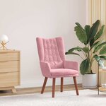 vidaXL Fauteuil relaxant Rose 63 x 67 x 94 cm Velours