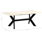 vidaXL Table à dîner Blanc 180x90x75 cm Bois de manguier massif