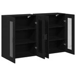 vidaXL Cabinets muraux 2 Pièces Chêne noir 69 5 x 34 x 90 cm
