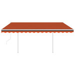 vidaXL Auvent automatique rétractable poteaux 4 5x3 5 m Orange marron