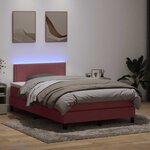 vidaXL Sommier à lattes de lit avec matelas et LED rose 120x210 cm velours