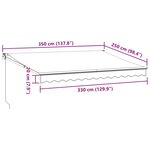 vidaXL Auvent manuel rétractable bordeaux 350x250 cm