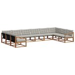 vidaXL Ensemble de canapés d'extérieur 10 pc Gris Naturel et Clair