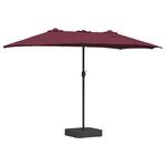 vidaXL Parasol de jardin Rouge bordeaux 385 x 209 x 244 cm tissu